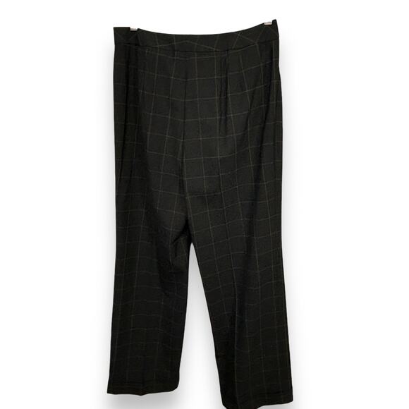 Vintage Talbots Black and Brown Window Pane Plaid Pants Size 10 - Picture 2 of 4